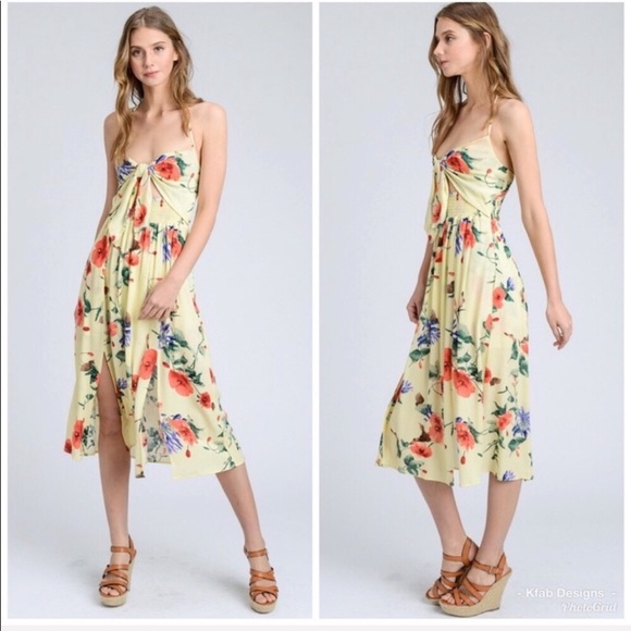 Tie-Front Double Slit Dress FIRM - Picture 1 of 4